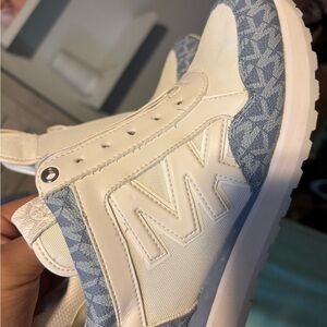 Michael Kors Kids' White and Blue Sneakers